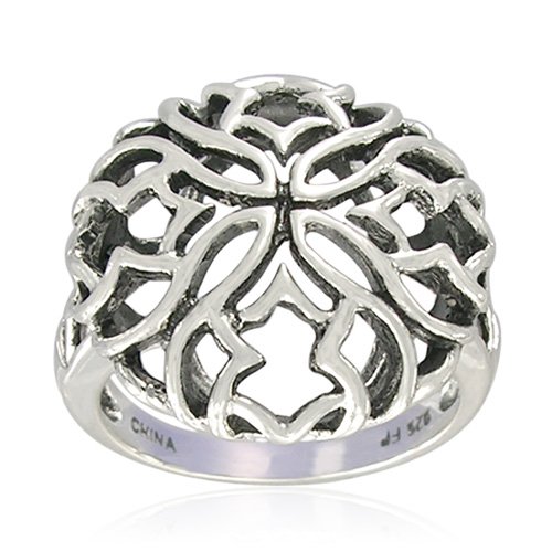 Sterling Silver Celtic Knot Round Ring, Size 5