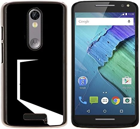 Minimalist Black Door - Aluminum Metal&amp;Hard Plastic Back Case Cover - Black - Motorola Droid Turbo 2 / Moto X Force