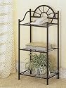 Black Wrought Iron Garden Plant/Phone Stand Corner Table