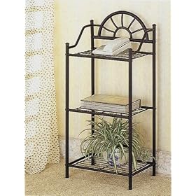 Black Wrought Iron Garden Plant/Phone Stand Corner Table