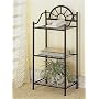 Black Wrought Iron Garden Plant/Phone Stand Corner Table