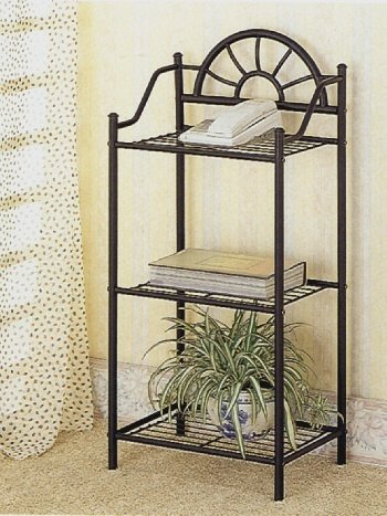 Black Wrought Iron Garden Plant/Phone Stand Corner Table 