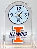 Illinois Fighting Illini NCAA Desk Top/Table Top Acrylic Clock