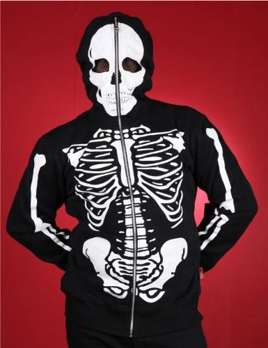 Living Dead Souls Mens Skeleton Mask Hoodie