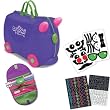 Trunki by Melissa & Doug Wheeled Carry-On Kids Luggage - Iris Purple with Coordinating Saddle Bag and Decorative Sticker Set