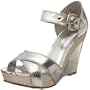 Diba Women's Back Down Ankle-Strap Sandal,Silver Metallic Snake,8.5 M US