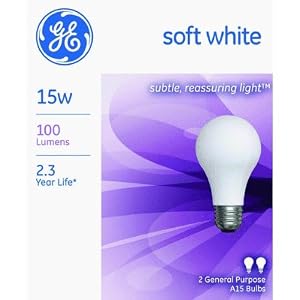 Ge Lighting Soft White Light Bulb, 15aw, 2 Pack, 15w, 120v, 3-1/2
