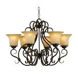 AF Lighting 7153-6H Seville 6 x 60-Watt Edison Base Chandelier, Antique Bronze Hammered... by Elements