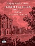 Mozart: Piano Concertos: Nos. 17-22 in Full Score With Mozart's Cadenzas for Nos. 17-19