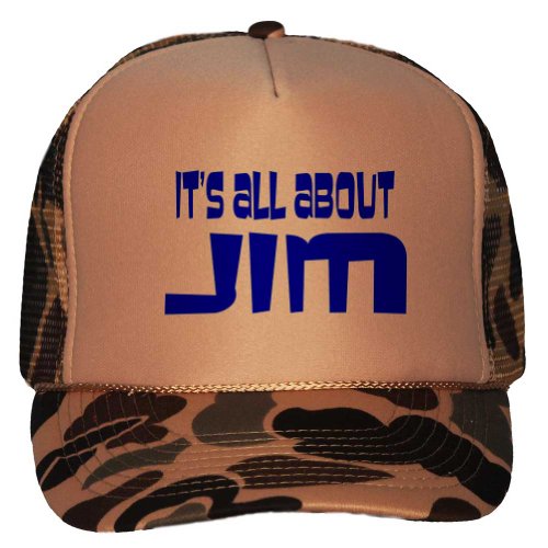 Its All About Jim Adult Brown Camo Mesh Back Hat / Baseball Cap
