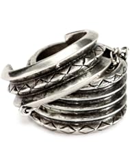 House of Harlow 1960 Sterling Silver-Plated Engraved Double Finger Ring