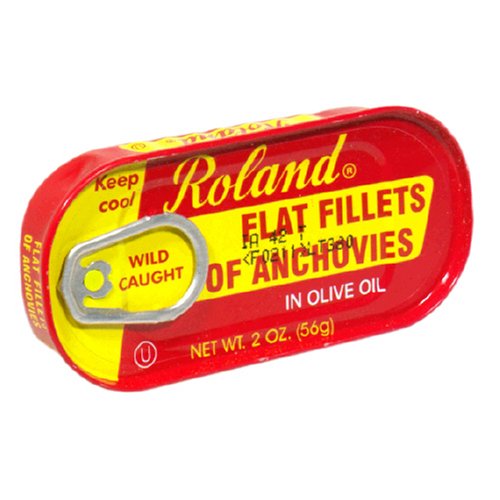 Roland Flat Anchovies in Olive Oil, 2-Ounce Tins (Pack of 25) by Roland