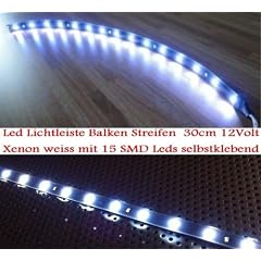 Led Lichtleiste Balken Streifen 12V Xenon wei� 30cm universell verwendbar f�r Kofferraum Innenraum Aquarium Schrankbeleuchtung...