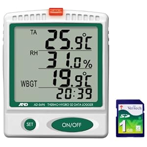 【クリックで詳細表示】A＆D(エーアンドデイ) 温湿度SDデータロガー(データ記録型) AD-5696