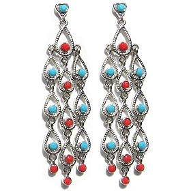 Click here to buy Sasabe Beaded chandelier earrings by Maggie T New York.