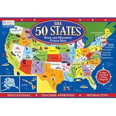 The 50 States Book and Magnetic Puzzle Map: Reader's Digest Learning [With Magnetc States and Board]
