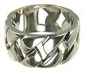 Silver Gents Curb Ring - Size U