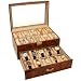 Burlwood 20 Watch Display Case Clear Glass Top Box New