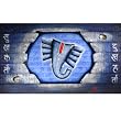 Large Wood Blue Ganesh Hand Painting with Metal Ganesh Head