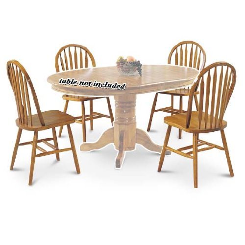 Acme 06344oak set of 4 nostalgia deluxe arrow back windsor chair,…