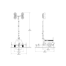 Terex AL4 Heavy-Duty Portable Light Tower,6kW  Generator Powered 4000 Watts of Light