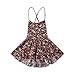 Toddler Kids Infant Baby Girl Floral Halter Backless Sleeveless Ruffle Mini Dress (3-4 Years)