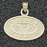 Auburn Tigers Solid 14K Gold Tiger Eye Logo 1/2 Pendant