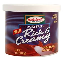 MANISCHEWITZ New Dairy Free Chocolate Frosting, 12-Ounce Tubs (Pack of 6)