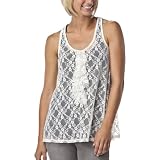 Xhilaration® Juniors Lace Tank - Winter White