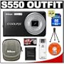 Nikon Coolpix S550 10-Megapixel Digital Camera (Graphite Black) with 5x Optical Zoom + 4GB Card + Nikon Camera Case + Cameta Bonus Accessory Kit