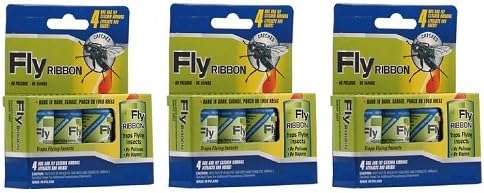 Dead End Fly Ribbon. Non-toxic, Odorless, Long Lasting, 4 Ribbons (3 Pack)