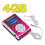 Swees 4GB Clip Mp3 player with FM radio and LCD screen - Pink