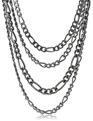 Four Row Layered Chain Necklace, 26"+3" Extender