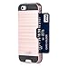 iPhone 5S, iPhone 5, Dual-layer Heavy Duty Matte Rugged Protective Cover Case with Credit Card Slot Holder for Apple iPhone 5 iPhone 5S by Cazle (Rose Gold)