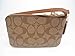 Coach Signature Coated Canves Leather trim Small Wristlet Khaki Saddle