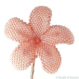 Hawaiian Plumeria Flower - Pearly Peach - beaded flower bobby pin