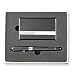 Office Products : Silver-tone and Faux Leather Pen and Business Card Holder Set
