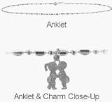 Silver Girl & Boy Kissing Charm Bead Style Anklet
