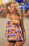 UjENA Sunset Palms Tankini Plus - To Size 3X