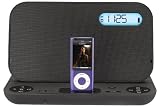 iHome Portable Stereo Speaker with Rechargeable Alarm Clock and FM Radio for iPhone/iPod - Black