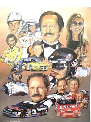 DALE EARNHARDT Legacy Lithograph signed by Artist GEORGE WRIGHT NASCAR Poster Print