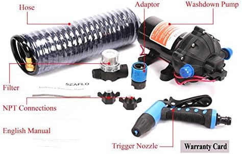 SMTHouse Washdown Pump Kit Deck Wash Pump 12V 5GPM 70PSI for Caravan RV Boat Marine Yacht