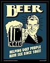 Beer (Helping Ugly People Have Sex) White Wood-Mounted College Poster Print - 16" X 20"
