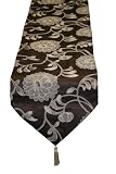 Legacy Damask 13" X 70" Brown Table Runner