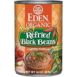 Eden Organic Refried Spicy Black Beans, 16-Ounce Cans (Pack of 12)