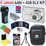 Canon PowerShot A480 10 MP Digital Camera (Silver) + 4GB Deluxe Accessory Kit