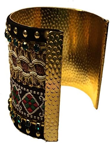 Lovely Multi-color Textured Inlay Cuff Bracelet