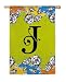Gablecrest Monogram Silk Reflections Garden Size Flag - J