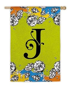 Gablecrest Monogram Silk Reflections Garden Size Flag - J
