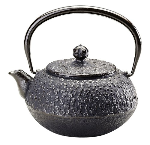 Joyce Chen 19-Ounce Japanese Cast-Iron Tetsubin Cherry Blossom, Chocolate